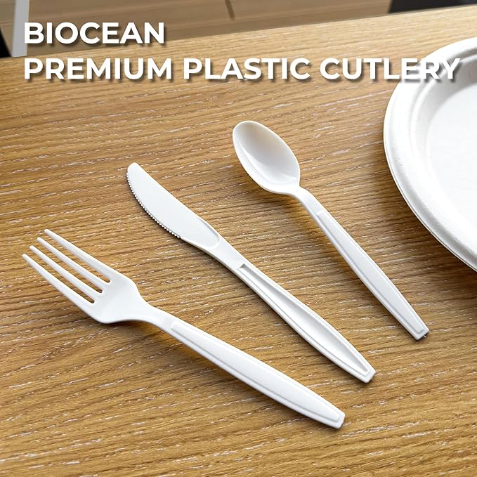 600Pack Disposable Plastic Forks Bulk White Heavy Duty Silverware - Value Pack Cutlery Set For Parties, Restaurant (600FORKS)