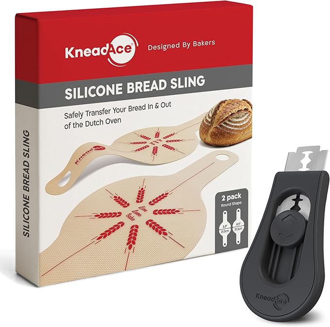KneadAce Bread Lame & Bread Slings Set Of 2 x Round
