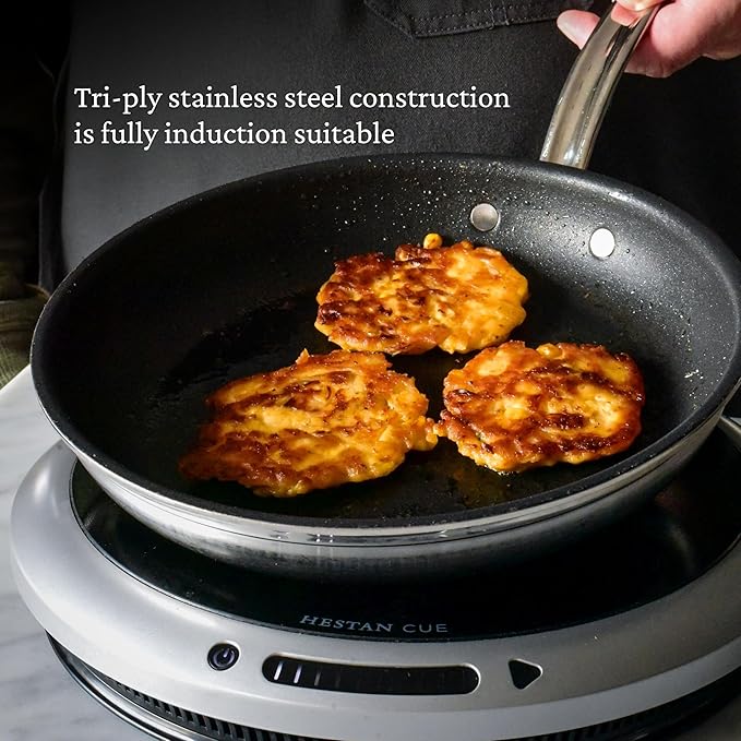 Hestan ProBond Forged TITUM - Professional Clad Stainless Steel, Nonstick, Frying Pan, (12.5-Inch), Induction Compatible, Made without PFOAs