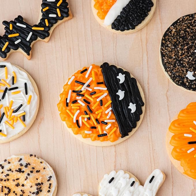 Sweets Indeed Dye-Free Halloween Sprinkles 4-Pack – 11.57 oz Natural Spooky Decorating Set | Sprinkle Mix, Ghost Confetti, Orange Sugar & Black Sugar | Edible Dye-Free Cake & Cupcake Decorations