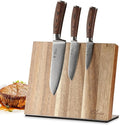 Wakoli EDIB 3-Piece Damascus Knife Set with Magnetic Knife Block | Professional Chef Knives with 3.4" - 6.7" Blades, 67-Layer Damascus Steel, VG10 Core, Pakkawood Handles | Premium Kitchen Knife Set
