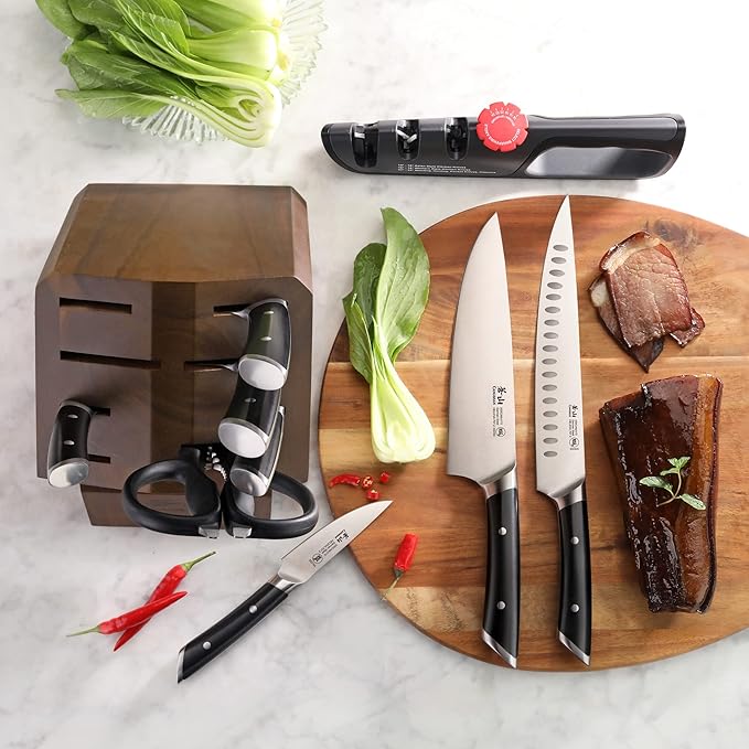 Cangshan HELENA Series German Steel Forged Knife Block Set (10-Piece, Black)