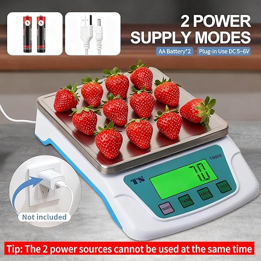 Digital Kitchen Scale 22lb/10kg,Food Scales for Kitchen 6 Units Accurate 0.007zo/0.2g with Stainless Steel Platform LCD Display Tare Pcs Small Weighing Scale for Cooking with Batteries