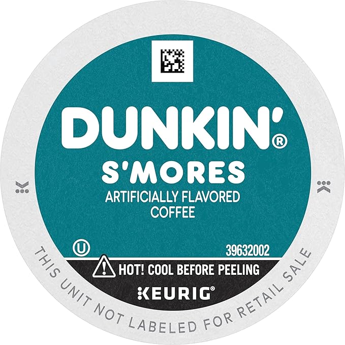Dunkin’ Medium Roast S’mores Flavored Coffee, 60 Keurig K-Cup Pods