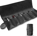 Real Leather Pocket Knife Roll with 6 Slots – Folding Knife Display Bag, Tactical Outdoor EDC Storage Protector, Compact Mini Case for Knives
