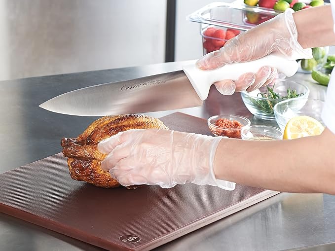 CURTA Cutting Boards for Kitchen, 24" x 18" x 0.5" Brown Color Coded Plastic Commercial Chopping Board Anti Slip Surface Dishwasher Safe