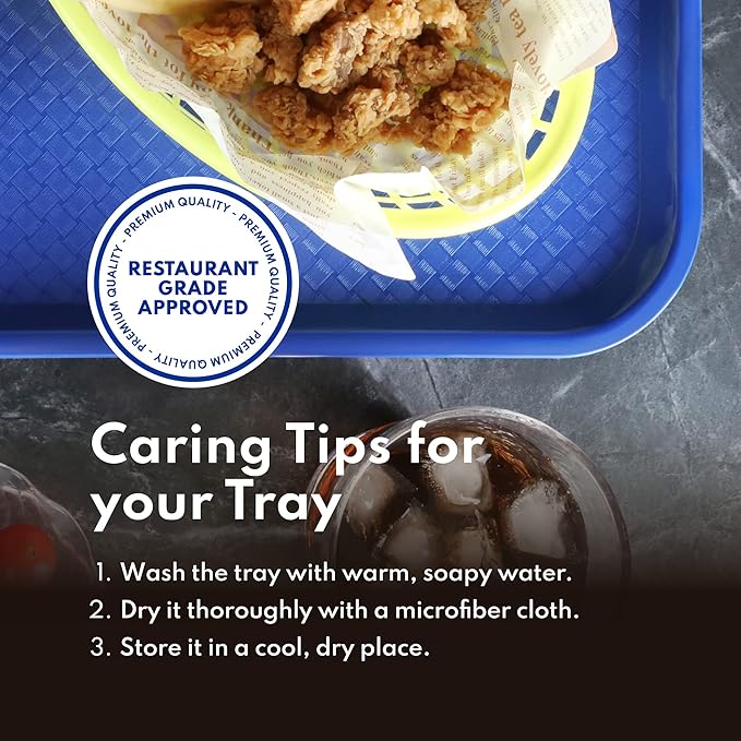 New Star Foodservice Fast Food Tray, Set of 12 (Blue, 12 by 16-Inch)