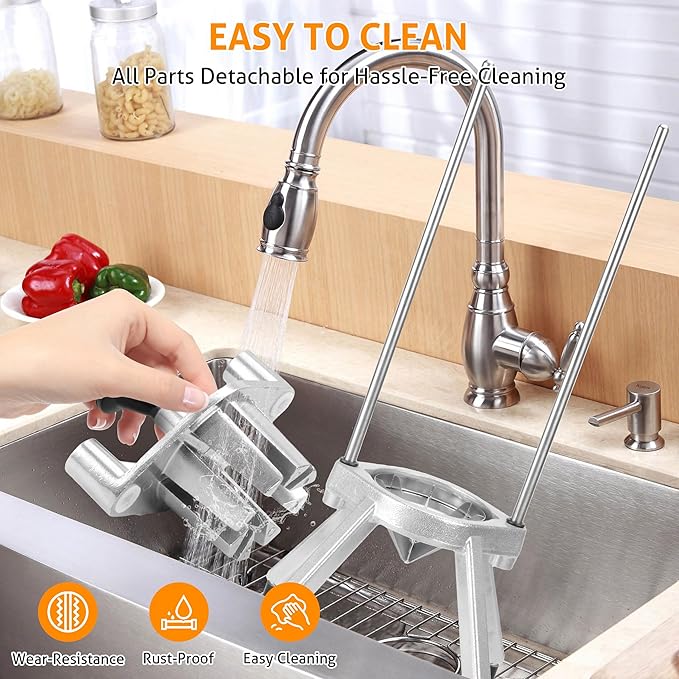 WICHEMI Commercial Easy Wedger 8 Section Lemon Slicer Lime Cutter Stainless Steel Blade Fruit Slicer Commercial Vegetable Chopper Dicer Lemon Cutter for Home Bar Restaurant