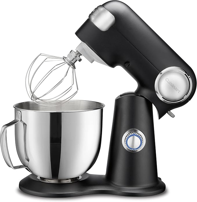 Cuisinart Stand Mixer, 12 Speed, 5.5 Quart Stainless Steel Bowl, Chef’s Whisk, Mixing Paddle, Dough Hook, Splash Guard w/ Pour Spout, Poppy Seed, SM-50PSNAS