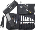 EVERPRIDE Chef Knife Roll Bag Holds 10 Knives – Contains 2 Large Zippered Pockets for Meat Cleavers and Cooking Tools – Durable Knife Case for Chefs and Culinary Students – Knives Not Included