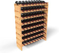 72 Bottle Bamboo Stackable Freestanding Wine Rack, No Tools Assembly, Durable, Wine and Liquor Bottle Storage for Small Spaces