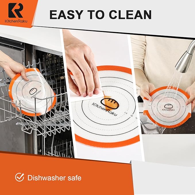 Cook's Aid 2 Pcs Silicone Bread Sling for Dutch Oven, Non-Stick Bread Baking Mat Set, Reusable Sourdough Bread Sling with Long Handles for Easier Transfer for Dough