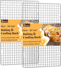 Cooling Racks for Cooking and Baking - 2 PCS 10" x 16" Grid Wire Baking Rack for Oven Cooking, Baking, Grilling, Roasting - Dishwasher Safe Bacon Rack - Fits Half Sheet Cookie Pan