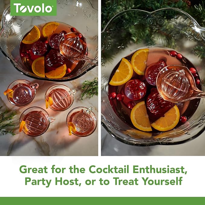 Tovolo Christmas Ornament Ice Molds, Odor and BPA Free - Dishwasher Safe, Set of 4, Ornament