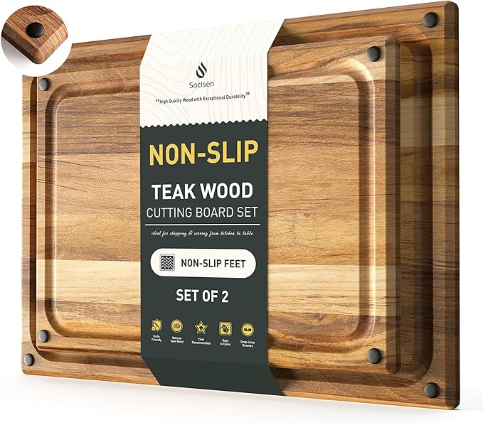 Cutting Board Wood Chopping Board Double Sided Charcuterie Boards Serving Board Kitchen Essential House Warming Hostess Host Gift Serving Tray for Christmas Wedding Birthday Anniversary Lake Blue