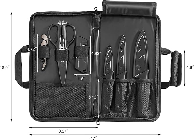 Cangshan Horizon Series 1026689 Swedish 14C28N Steel 7-Piece Travel Knife Bag Set