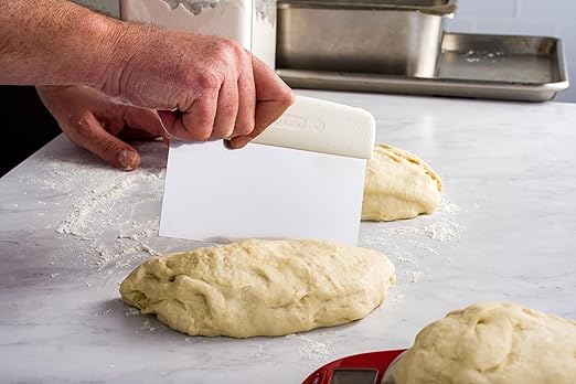Dexter Russell S196PCP Sani-Safe 19783 Dough Cutter/Scraper, 6" x 3" Stainless Steel Blade with Textured White Polypropylene Handle, NSF Certified Professional Baking Tool and Bench Scraper, USA Made