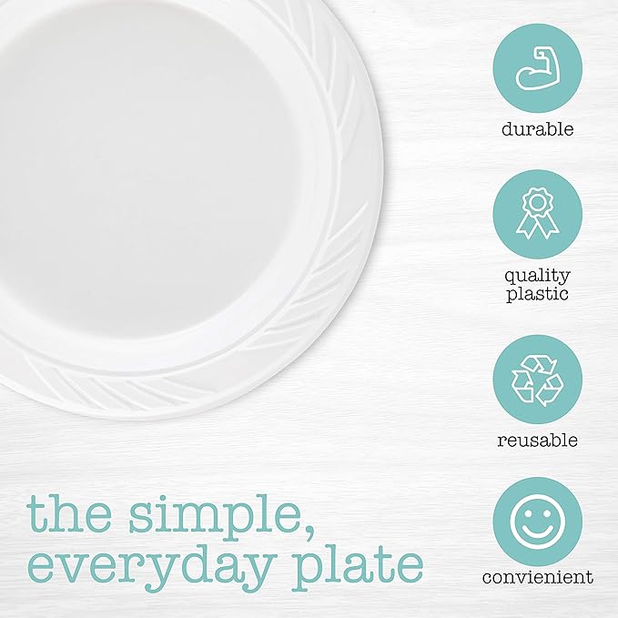 PLASTICPRO 400 Count Disposable 6 Inch White Plastic Dessert Plates