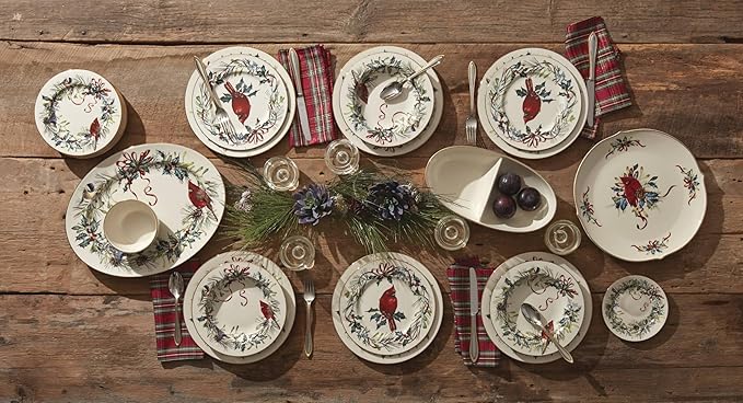 Lenox 6049753 Winter Greetings Accent Plate, Christmas Dinnerware