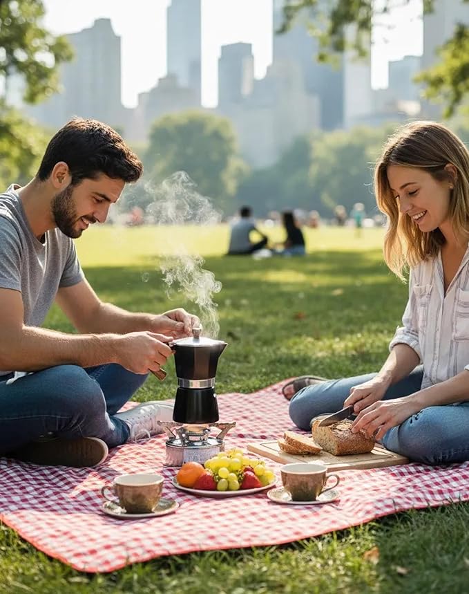 AGOGO Milano Moka Pot, Stovetop Espresso Maker, Greca, Coffee Percolator, Turkish Coffee Maker with Paper Filter 6 Cup Black