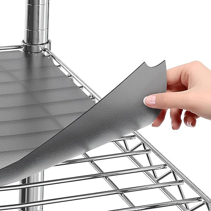 Sterling Shelf Liners for Wire Shelf System: Set of 5 in Graphite: 14 x 30 inch: Plastic Wire Shelving Mats