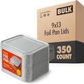 Stock Your Home 9x13 Disposable Baking Pan Covers (350 Pack) Heavy-Duty Aluminum Cake Pans Lids, Sturdy, Sealable Covers for Food Containers, Leak-Free + Safe Transport & Storage For Catering