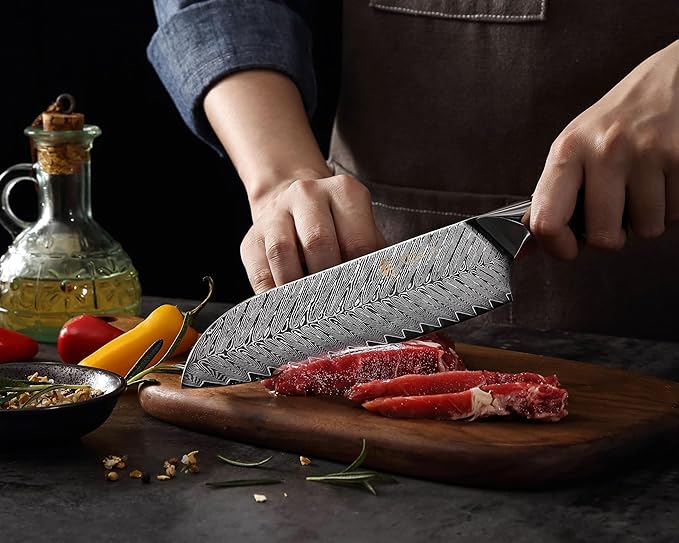Wakoli Red Knife Block Set – 5-Piece Professional Damascus Kitchen Knife Set with Magnetic Block | 67-Layer Damascus Steel with VG10 Core | Ergonomic Rosewood Handles | Gift Box (Rose Elegance)