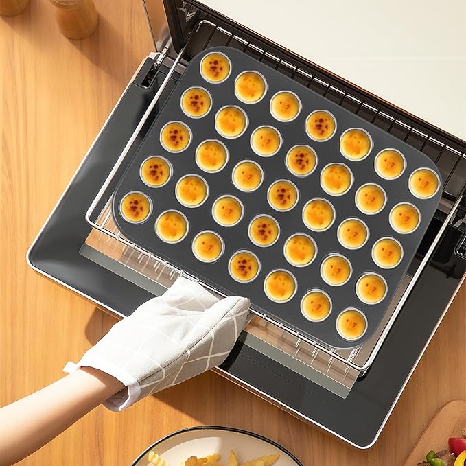 Muffin Pan, 2 Pcs 35 Cup Cupcake Pan Muffin Tin Non Stick Muffin Pan Steel Mini Muffin Tin For Baking Cheesecake Tailgate Party Supplies, Dishwasher Safe, 13.8 X 10.4 X 0.8 Inches