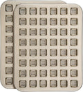 Beasea Square Mini Brownie Bite Pan, 2 Pack 48 Mini Small Tiny Cup All Edges Non Stick Square Cupcake Baking Sheet Tin Tray Carbon Steel Bakeware Individual Muffin Baking Pan - Gold