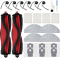 Yivy 24PCS Replacement Parts Compatible with Roborock Q7 M5+/ Q7 M5/Q7 L5/Q7 L5+, 2 Main Brushes, 6 Side Brushes, 4 HEPA Filters, 4 Mop Pads, 6 Dust Bags, 1 Cleaning Brush,1 Screwdriver Spare Parts