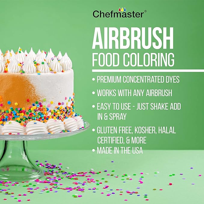 U.S. Cake Supply Complete Cake Airbrush Decorating Kit with 24 Vibrant Food Colors - Air Brush for Cake Decoration, Cupcakes, Cookies & Desserts