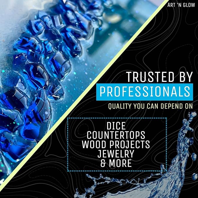 Epoxy Resin for Crystal Clear Casting & Coating – 16 oz Kit – Bubble Free, Non-Yellowing, Two Part, Self-Leveling Art Resin – for Tumblers, Jewelry, Molds, Table Top, & Crafts – USA Small Business
