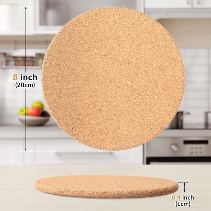 Panitay 24 Pack Thick Cork Trivets - 8 Inch Heat Resistant Multifunctional Cork Board Hot Pads for Table & Countertop