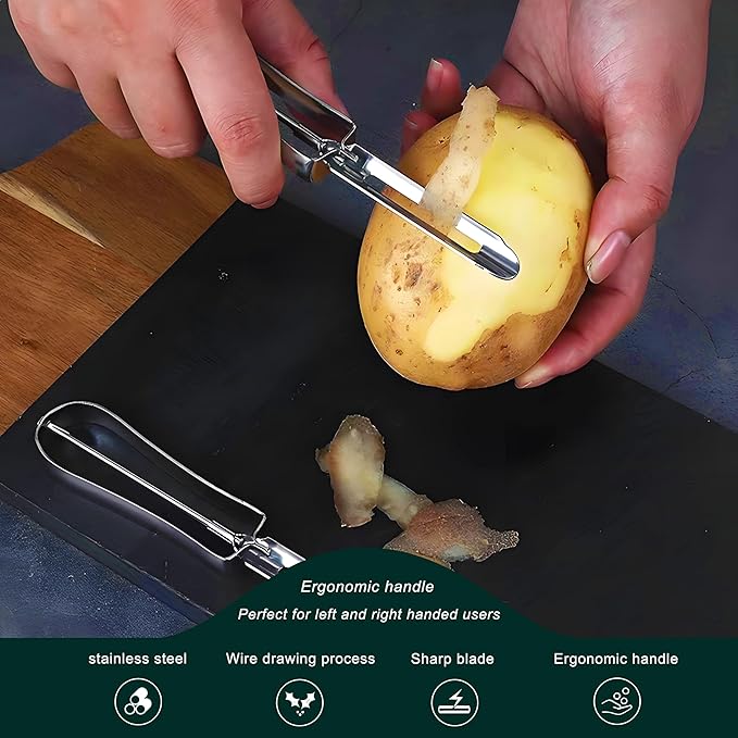 Best Vegetable Carrot Potato Peelers for Kitchen, 2 Pcs, Just Like Mom's old steel Fruits Peeler(52877)