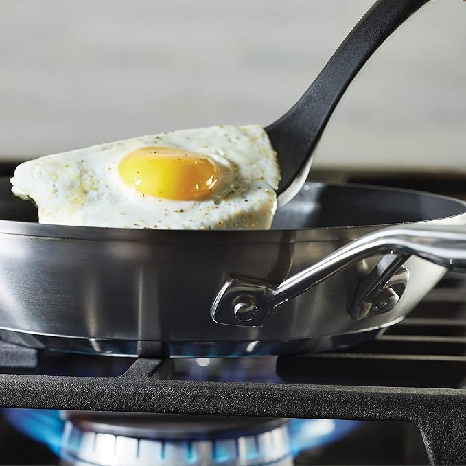 KitchenAid 71008 3-Ply Base Brushed Stainless Steel Nonstick Frying Pan/Fry Pan/Skillet, 9.5 Inch