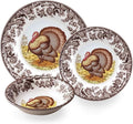 Spode Woodland 3-Piece Thanksgiving Dinnerware Set - Porcelain Plates & Bowl, Fall Dinnerware Collection - Microwave & Dishwasher Safe - Elegant Autumn Tableware