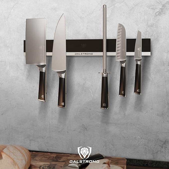 Dalstrong Magnetic Knife Holder Wall - Scratch-Resistant Silicone - Stainless Steel Details - Matte Black - Knife Magnetic Strip - 18" x 2" - Powerful Magnet Kitchen Bar - Easy Mount - Safe Display
