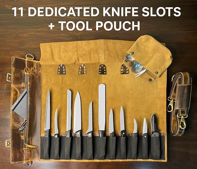 Rustic Town Genuine Leather Chef Knife Roll All Purpose Chef Roll