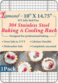 Cooling Racks for Cooking and Baking - 10"x14.75" Oven Safe Premium Stainless Steel Heavy Duty Baking Rack Tight-Wire, Fits Jelly Roll Pan for Roasting & Grilling & Cooking - 1 Pack