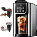 Hot & Iced Coffee Maker with Bold Setting, Single Serve Coffee Maker for K Cup and Grounds, 6-14 Oz Brew Sizes, 50 Oz Removable Water Tank, One Cup Coffee Machine with Reusable Filter, Black