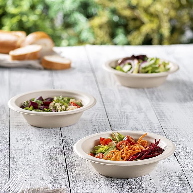 GUSTO [Case of 1,000 12 oz Heavy-Duty 100% Compostable Kraft Paper Soup Bowls – Eco-Friendly Disposable Sugarcane (Formerly Comfy Package)