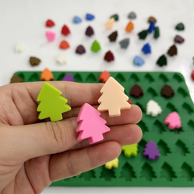 Christmas Tree Silicone Molds with Scraper - Premium Silicone Candy Mold for Festive Treats and Decorations