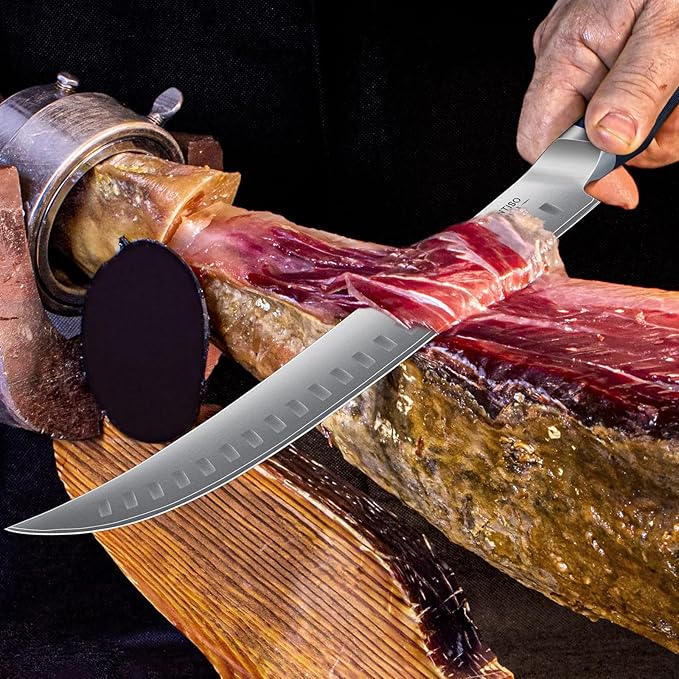 Carving Knife，11.6 Inch Brisket Slicing Knife, Japanese High Carbon Steel Butcher Knives with VG10 Steel Core & G10 Handle, Full Tang Ultra Sharp Meat Cleaver for BBQ, Turkey, Roast, Brisket