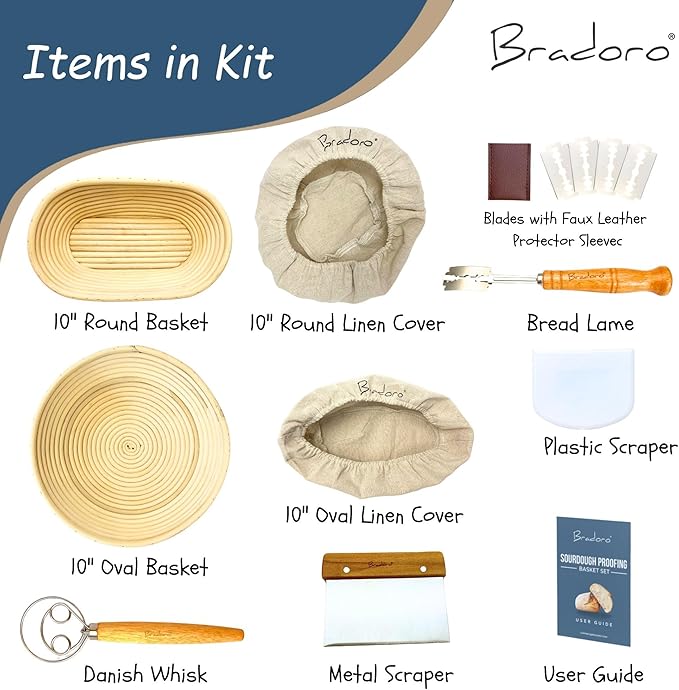 Sourdough Starter Kit, Sourdough Bread Baking Supplies, Sour Dough Starter Kits, Sour Dough Tools, Bread Making Tools, Starter Kits for Beginners, Banneton Proofing Basket, Gift for Mom Baker
