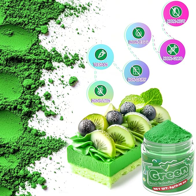 Food Coloring Powder - 12 Vibrant Colors Powered Food Coloring, Food Grade High Concentrated Food Dye for Baking, Cake Decorating, Icing, Cookies, Candy, Slime, 5g/bottle