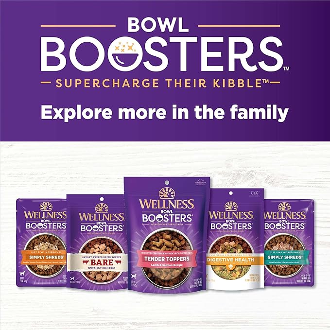 Wellness Bowl Boosters, Dog Food Topper for Small, Medium, & Large Breeds, Grain Free, Natural, Freeze Dried, Immune Health, Plant Based, 4 Ounce Bag (Pack of 1)