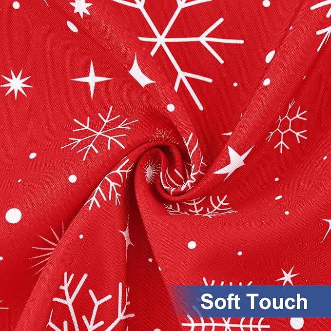 homing Rectangle Table Cloth Cover, Waterproof Polyester Elastic Fitted Tablecloth, Fits for 8 Foot Folding Tables, Washable Table Protector for Christmas, Holiday, Party (Snowflakes, 30" x 96")