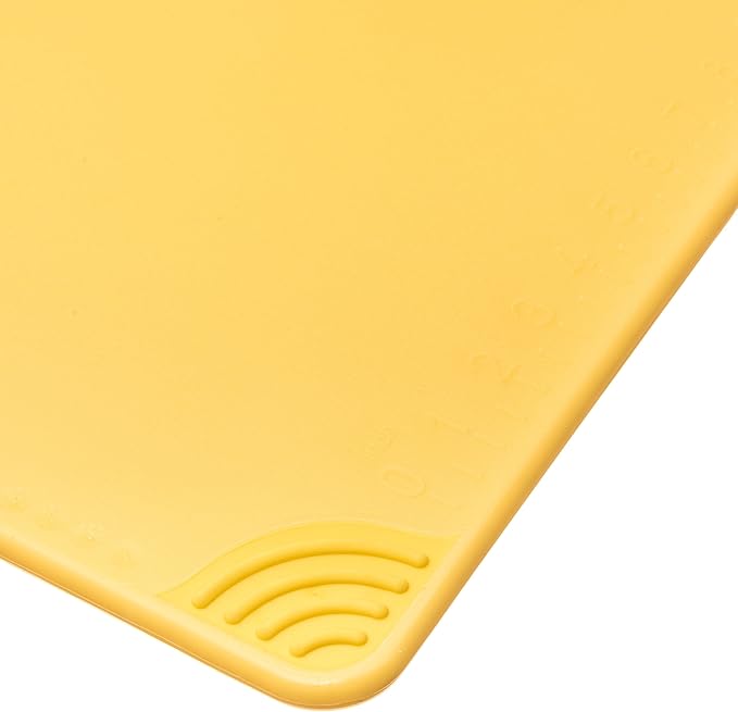 San Jamar Saf-T-Grip Plastic Cutting Board with Safety Hook, 18" x 24" x 0.5", Yellow