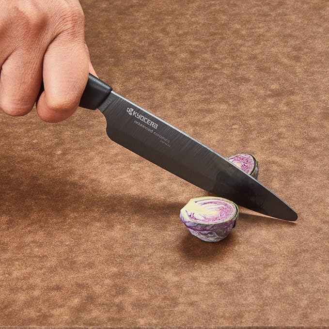 Kyocera Advanced Ceramic Revolution Series 4.5-inch Utility Knife, Black Blade