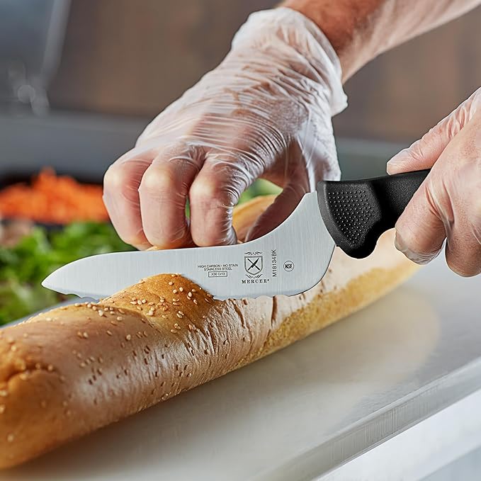 Mercer Culinary M18134BK Bread Knife, 6-Inch, Millennia Black